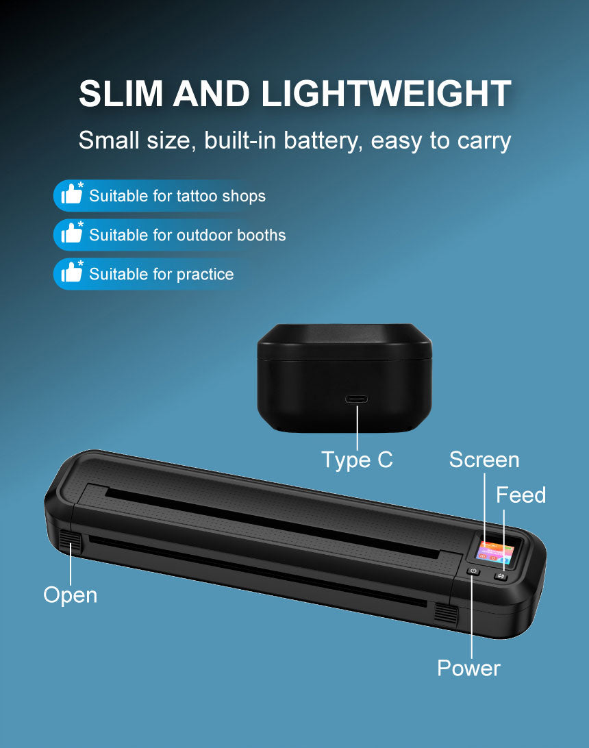 MHT Bluetooth Portable Tattoo Transfer Stencil Printer