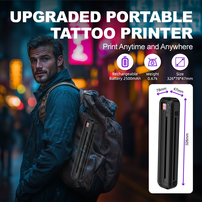 MHT Bluetooth Portable Tattoo Transfer Stencil Printer