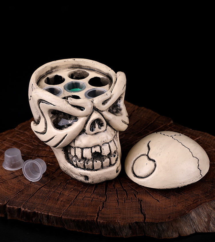 7 Hole Skull Tattoo Ink Holder