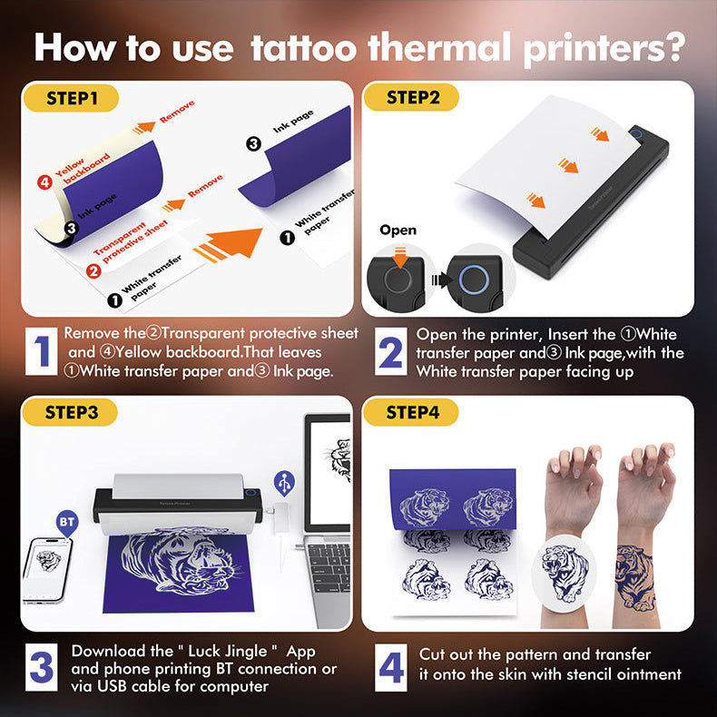 A4 Bluetooth Thermal Tattoo Printer
