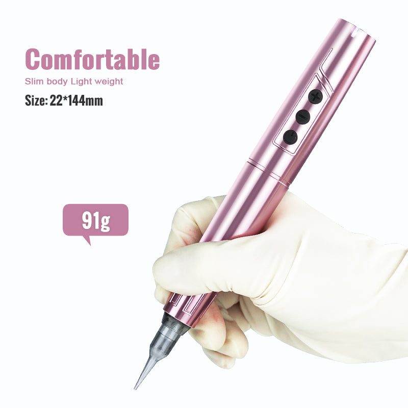 BiomaserTP006 Professional PMU Kit - Dual Battery, Swiss Motor, Silent & Lightweight for Eyebrows & Lips