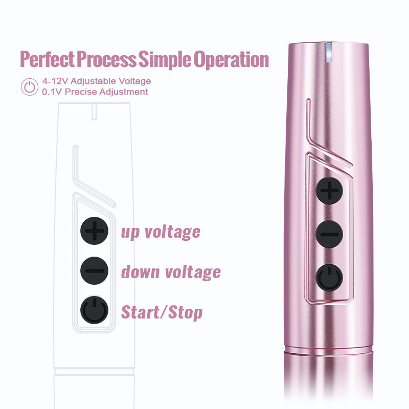 BiomaserTP006 Professional PMU Kit - Dual Battery, Swiss Motor, Silent & Lightweight for Eyebrows & Lips