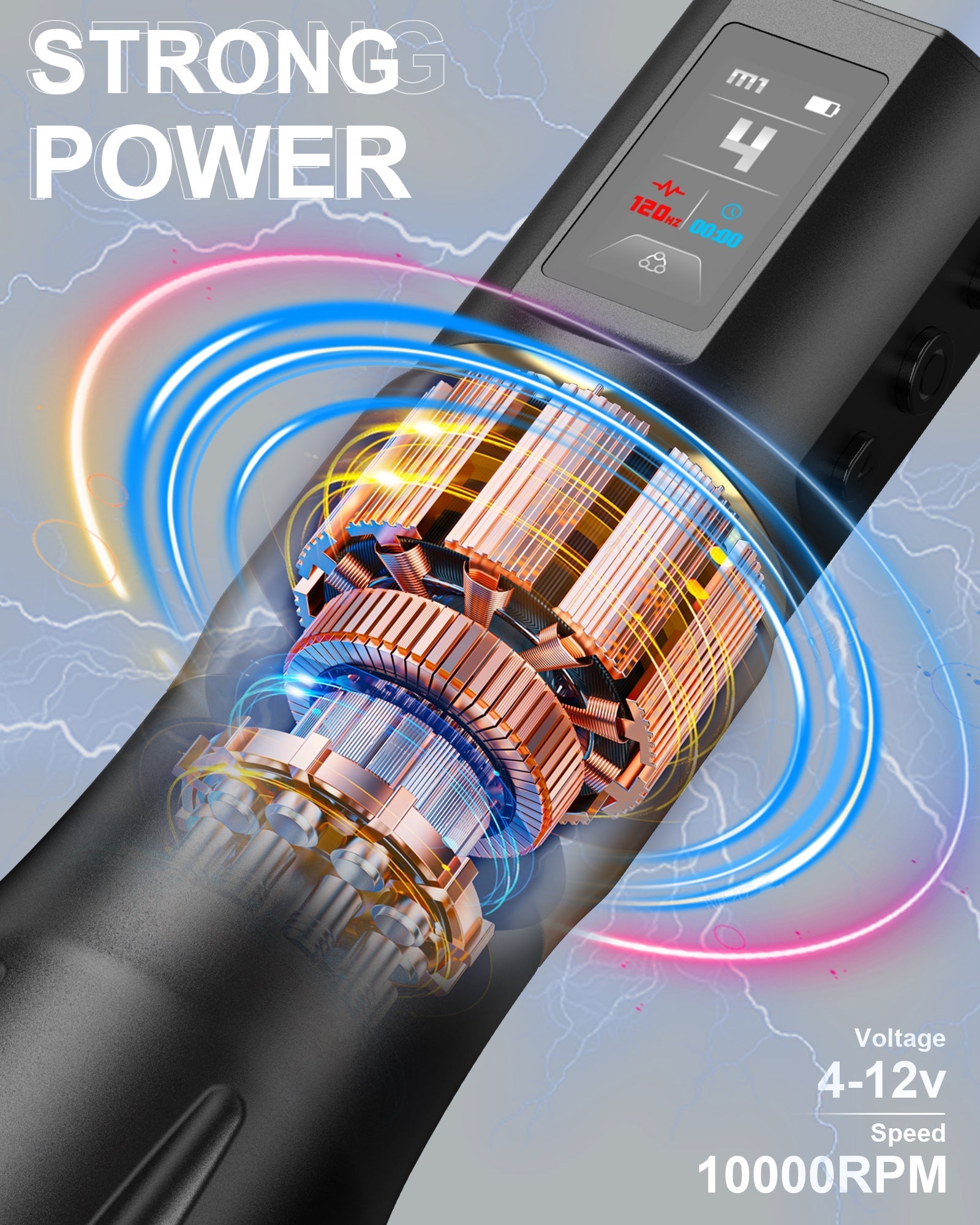 THUNDERLORD POWER HyperCharge U9 Fast Charge tattoo Machine with Adjustable Strokes