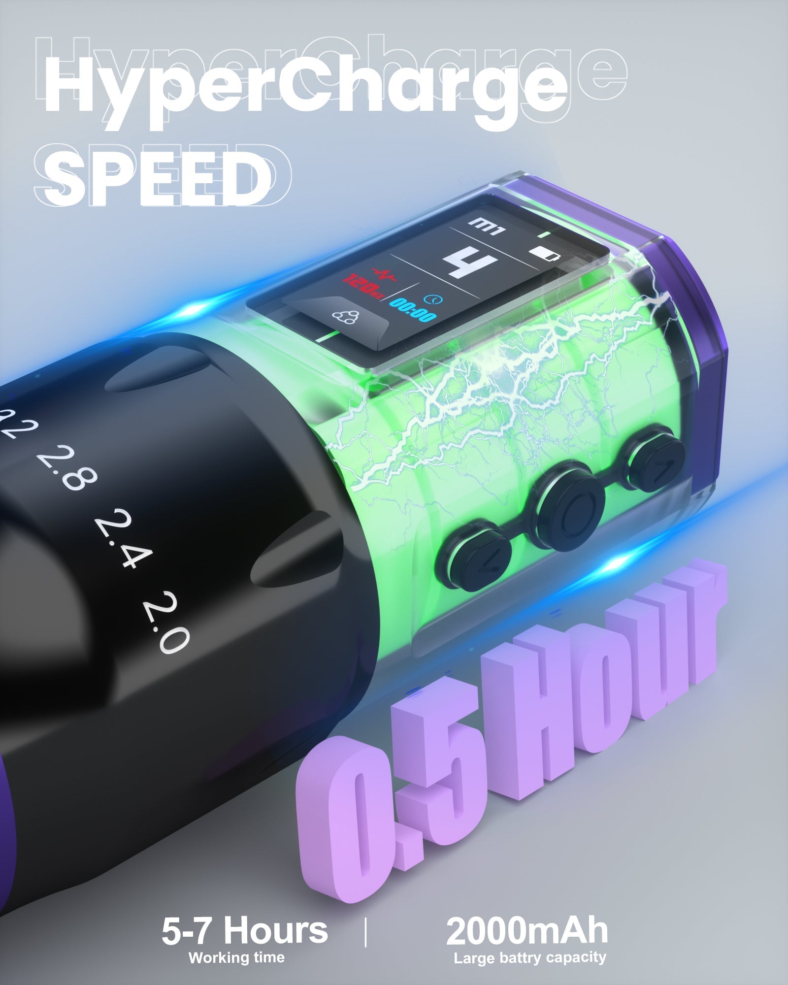 THUNDERLORD POWER HyperCharge U9 Fast Charge tattoo Machine with Adjustable Strokes