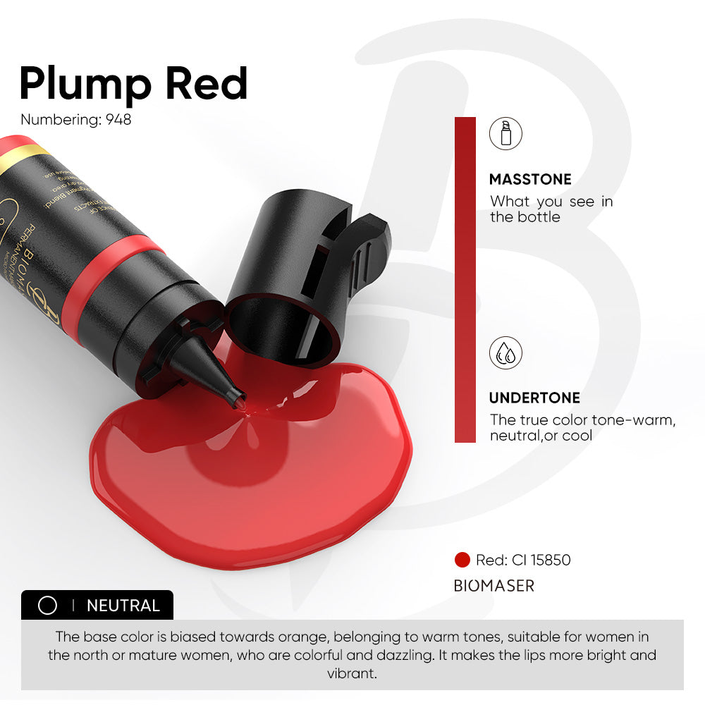 Lip liquid Biomaser pigment ink for Permanent Makeup Micropigmentation Machine Pigment 12ml
