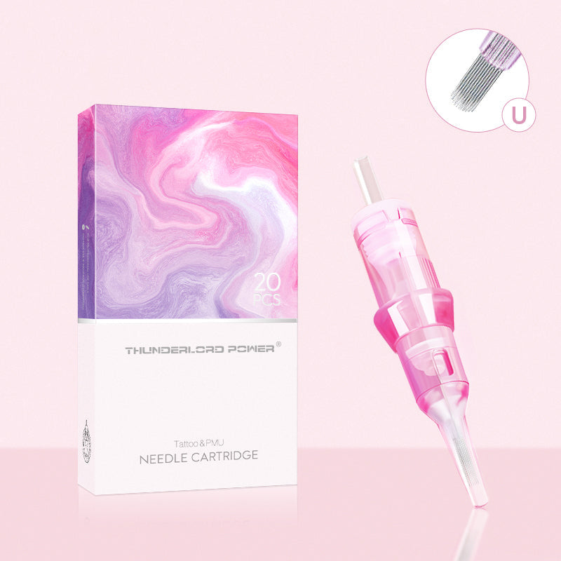 PINKY 0411U-0.18mm Curve Flat Universal Permanent Makeup Needle Cartridges for Tattoo Pens