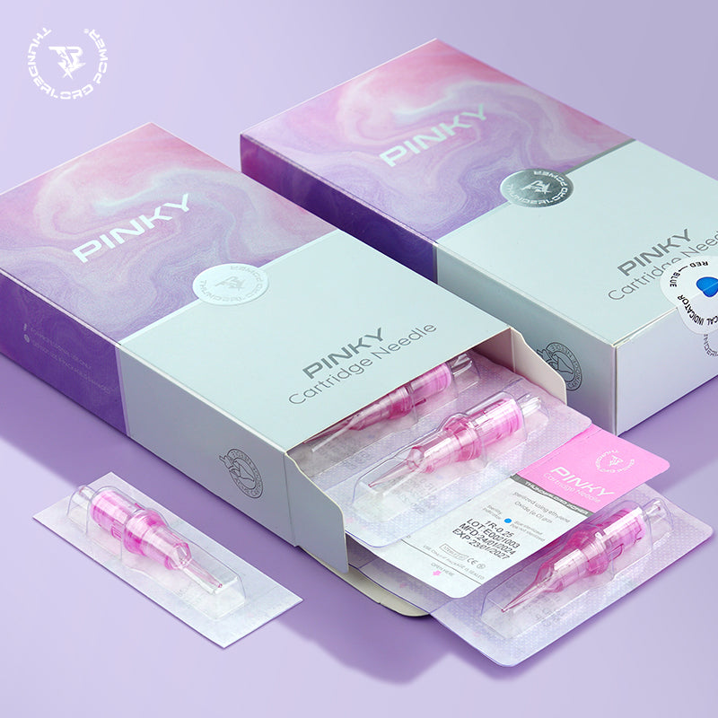 PINKY 0411U-0.18mm Curve Flat Universal Permanent Makeup Needle Cartridges for Tattoo Pens