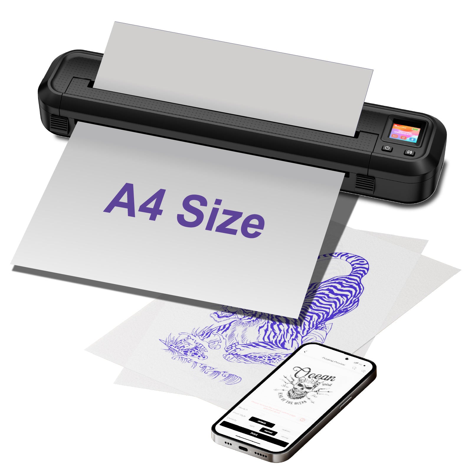 MHT Bluetooth Portable Tattoo Transfer Stencil Printer