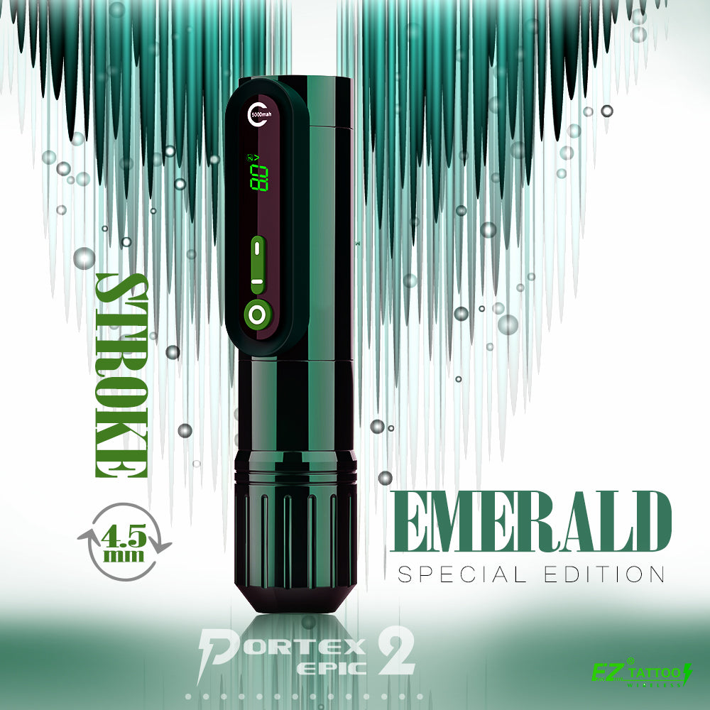 EZ P2 EPIC 4.5mm Emerald Wireless Battery Tattoo Pen Machine