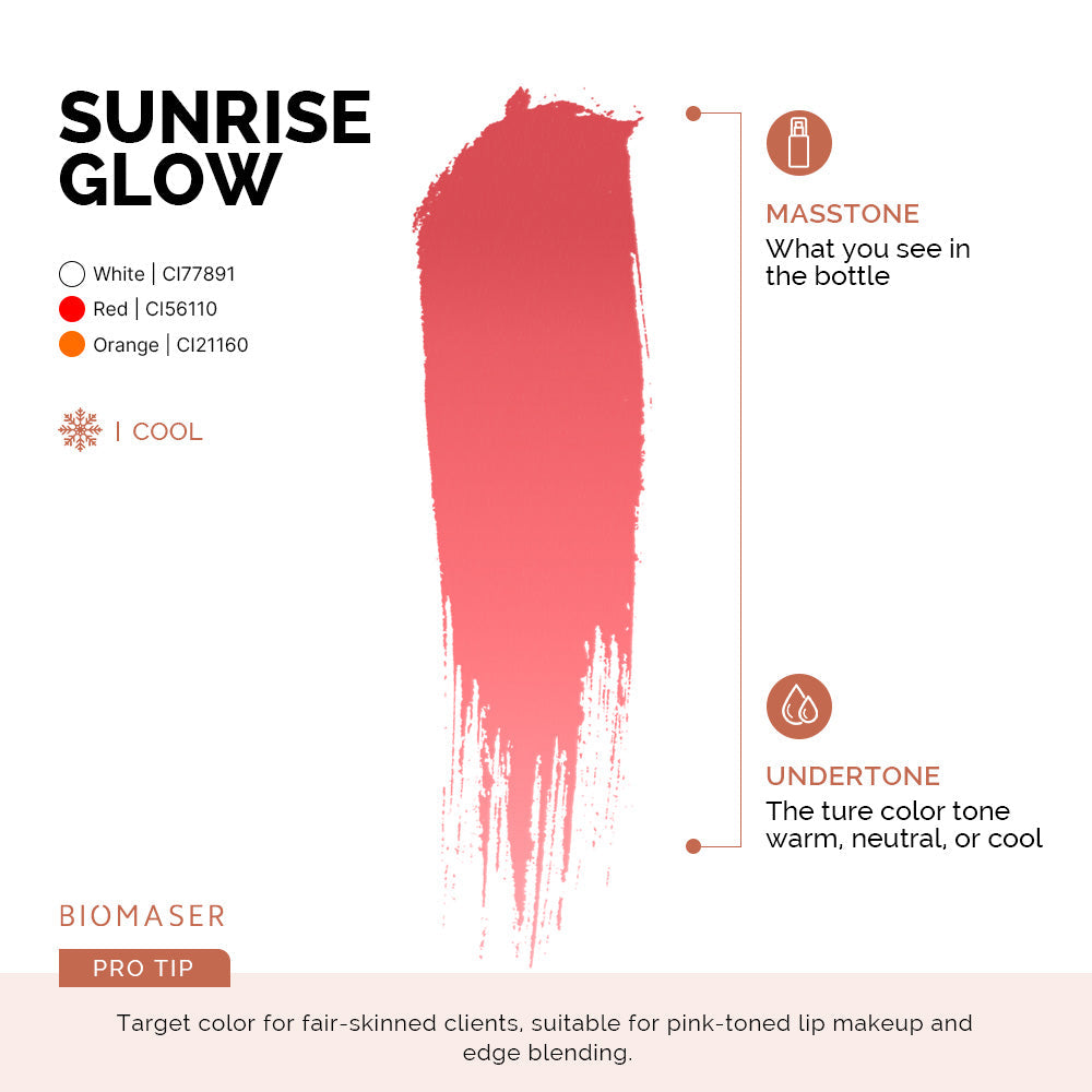 Biomaser Powder PMU Pigment Ink for Lips, Sunrise Glow | Peach Orange
