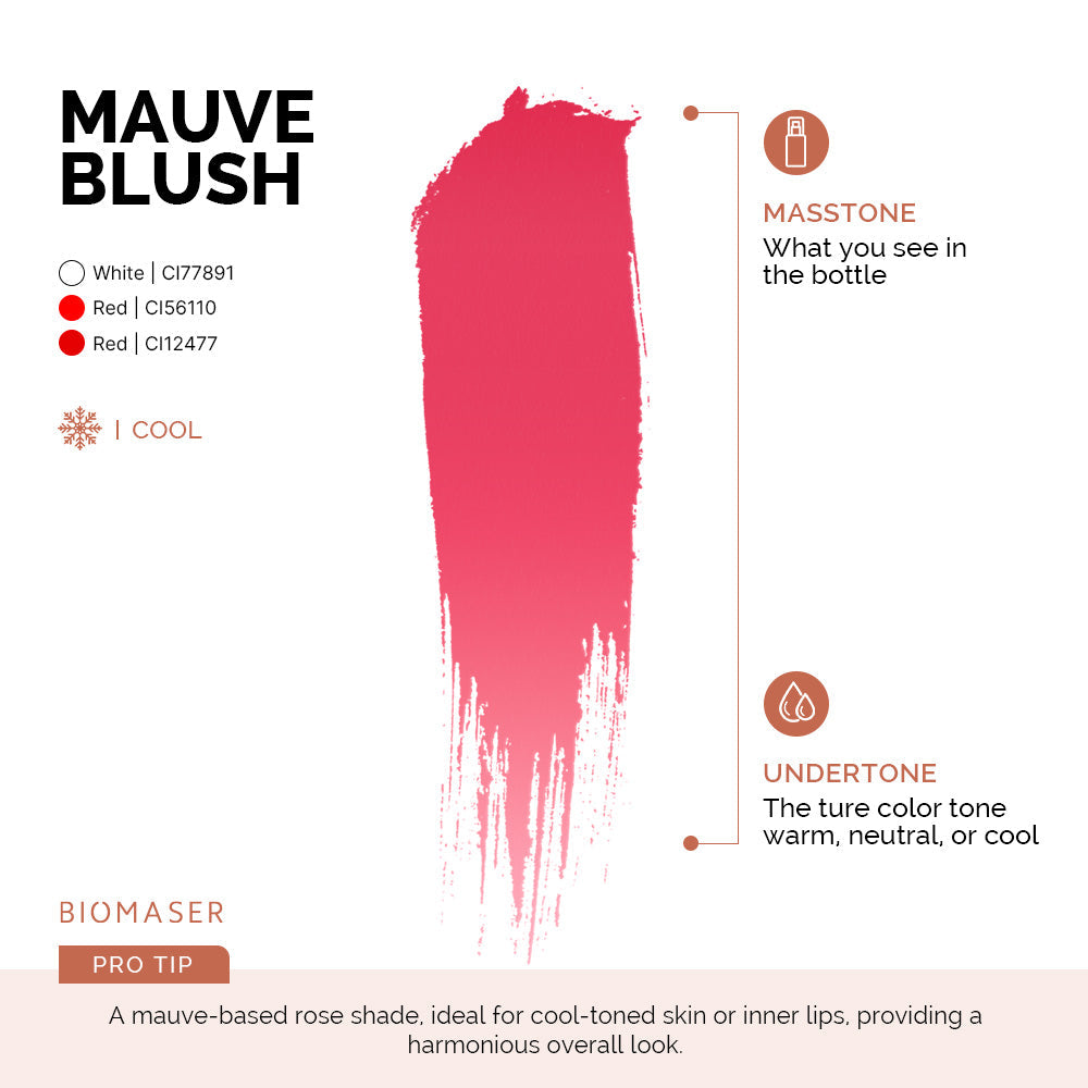 Biomaser Powder PMU Pigment Ink for Lips, Mauve Blush | Bean Pink
