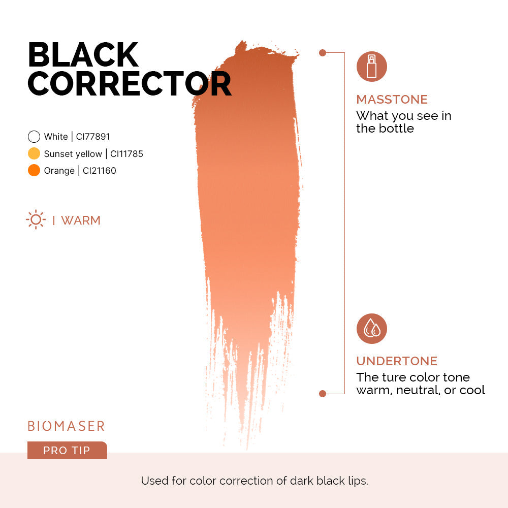 Biomaser Powder PMU Pigment Ink for Lips, Black Corrector | Corrector 041