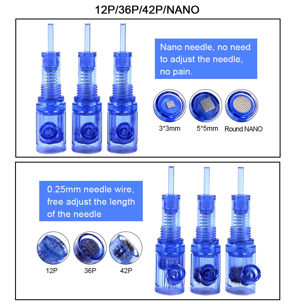 MTS MESO 10PCS Screw Microneedling Cartridge Needles for BMX Permanent Makeup Machine