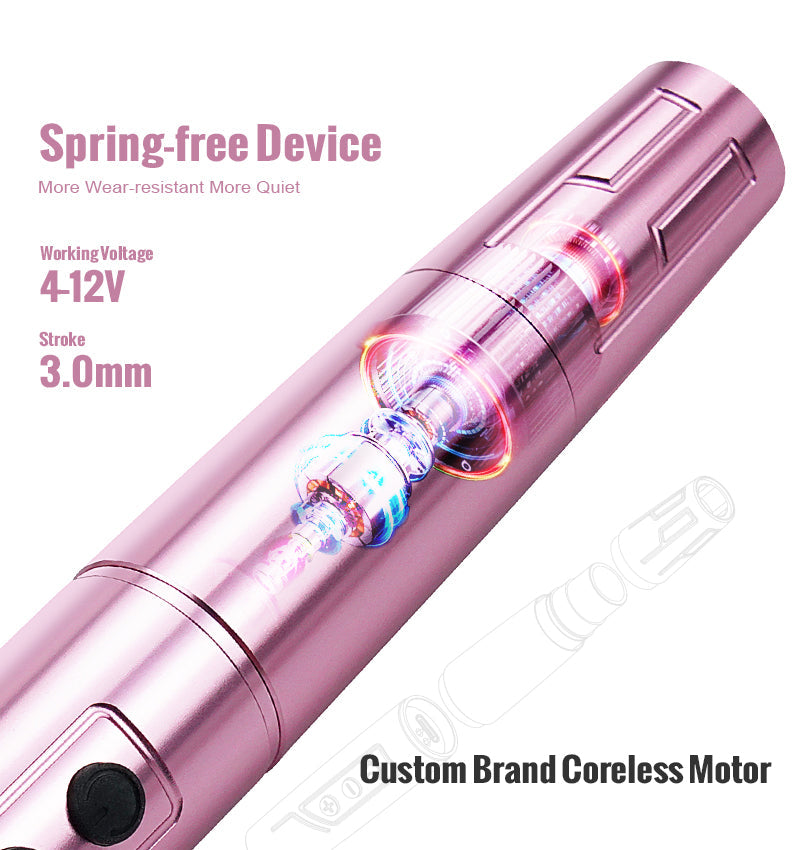 BiomaserTP006 Professional PMU Kit - Dual Battery, Swiss Motor, Silent & Lightweight for Eyebrows & Lips