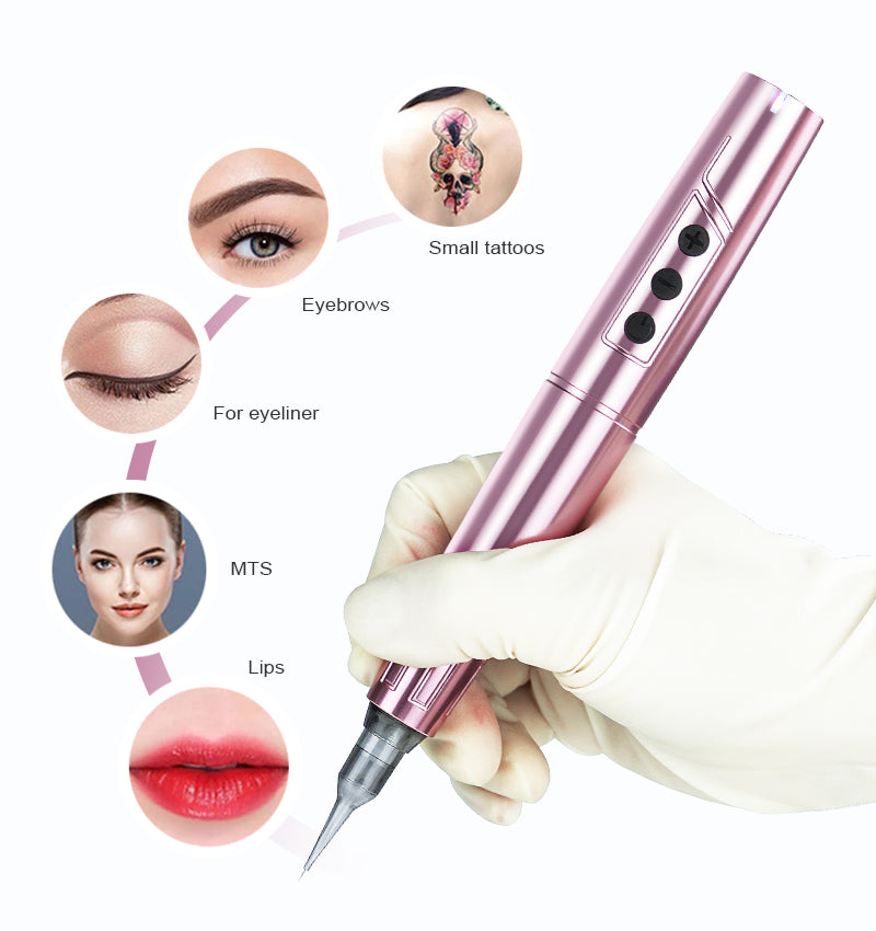 BiomaserTP006 Professional PMU Kit - Dual Battery, Swiss Motor, Silent & Lightweight for Eyebrows & Lips