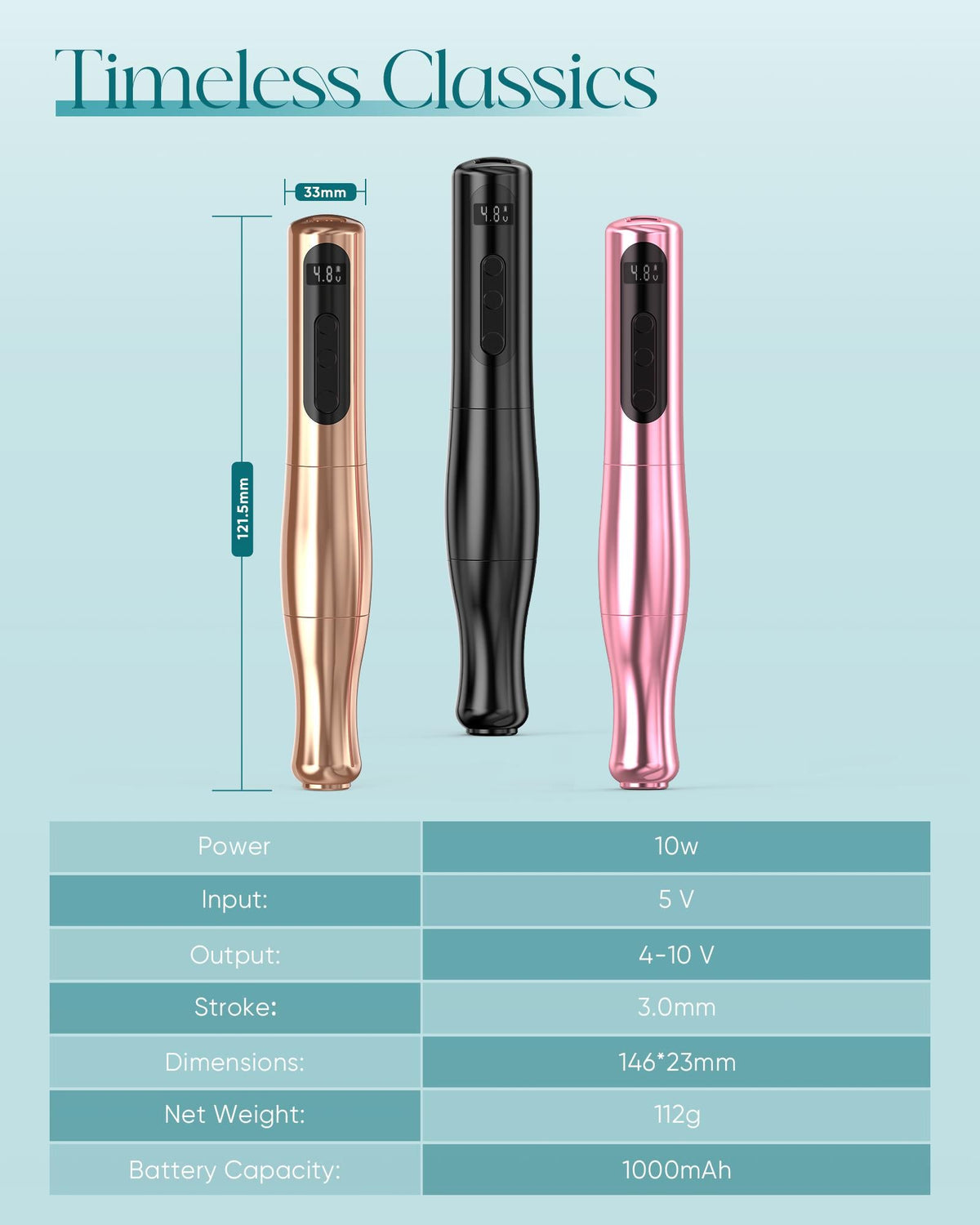 Biomaser P90 Pro Wireless PMU Machine | 3.0 mm Stroke