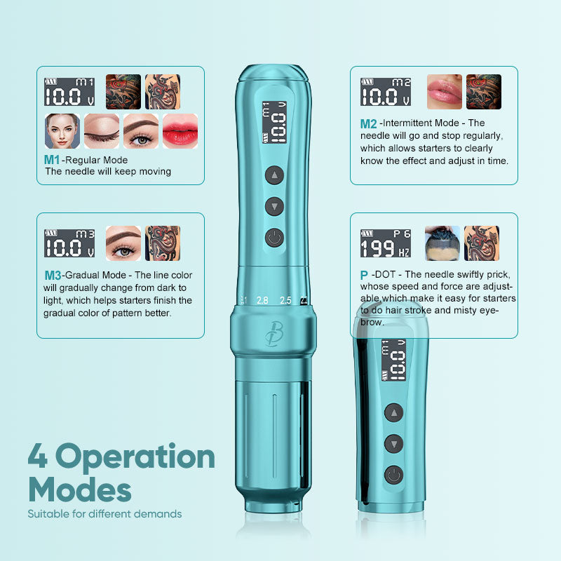 Biomaser U1 Wireless Permanent Makeup Machine Pen | Adjustable Stroke & Dual Battery