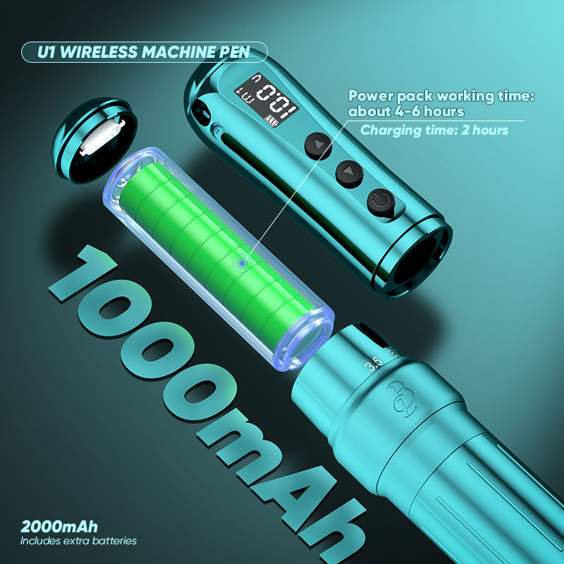 Biomaser U1 Wireless Permanent Makeup Machine Pen | Adjustable Stroke & Dual Battery