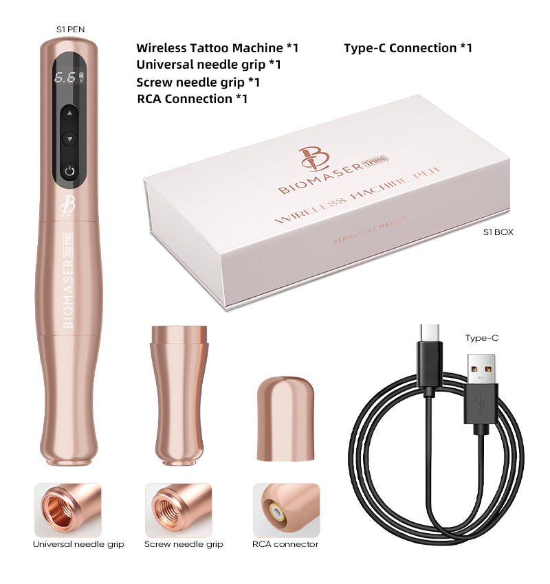 Biomaser P90 Pro Wireless Permanent Makeup Machine | 3.0 Adjustable Stroke Pen