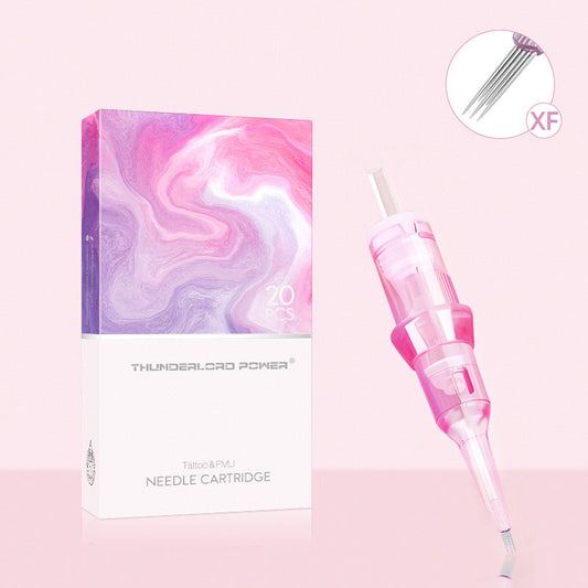 PINKY 20 cartuchos de agujas de maquillaje permanente universales planos cóncavos-convexos XF para bolígrafos de tatuaje