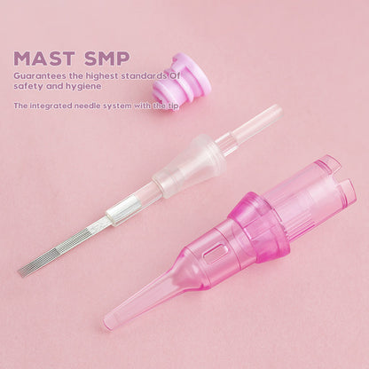 PINKY 20 piezas 0411U-0,18 mm, cartuchos de agujas de maquillaje permanente universales planos y curvos para bolígrafos de tatuaje