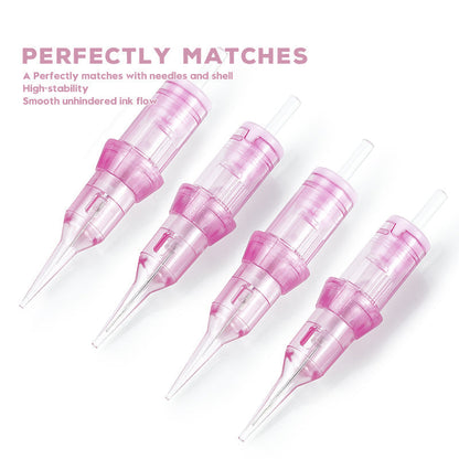 PINKY 20 piezas 0411U-0,18 mm, cartuchos de agujas de maquillaje permanente universales planos y curvos para bolígrafos de tatuaje