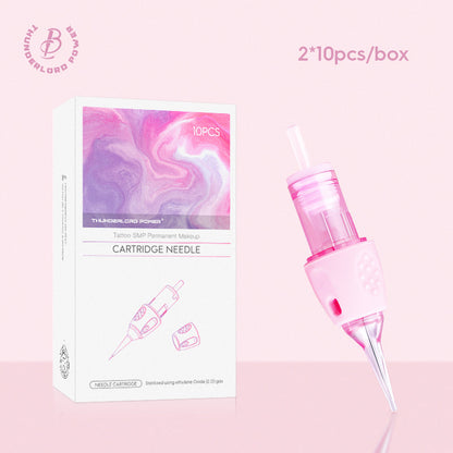 PINKY 20 piezas 0411U-0,18 mm, cartuchos de agujas de maquillaje permanente universales planos y curvos para bolígrafos de tatuaje