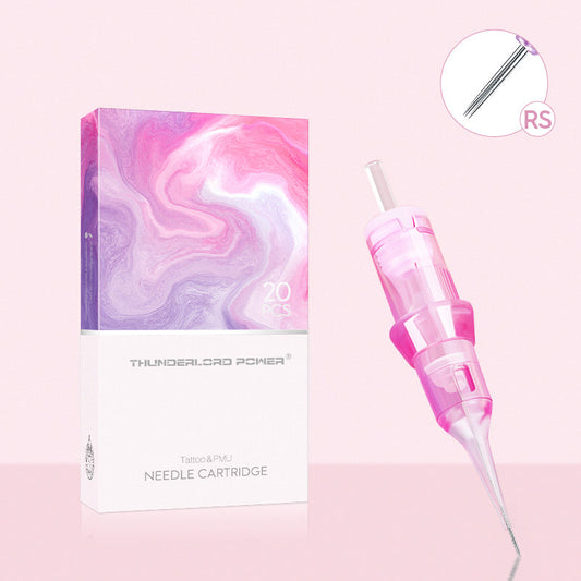 Cartuchos de agujas de maquillaje permanente universales PINKY RS Round Shader de 20 piezas para bolígrafos de tatuaje