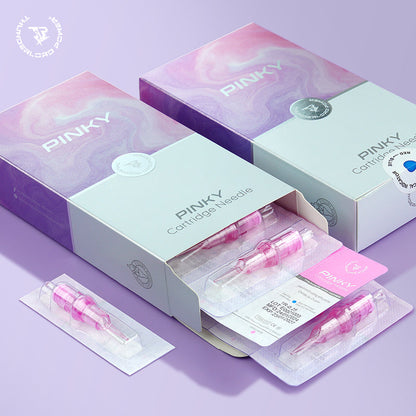Cartuchos de agujas de maquillaje permanente universales PINKY RS Round Shader de 20 piezas para bolígrafos de tatuaje