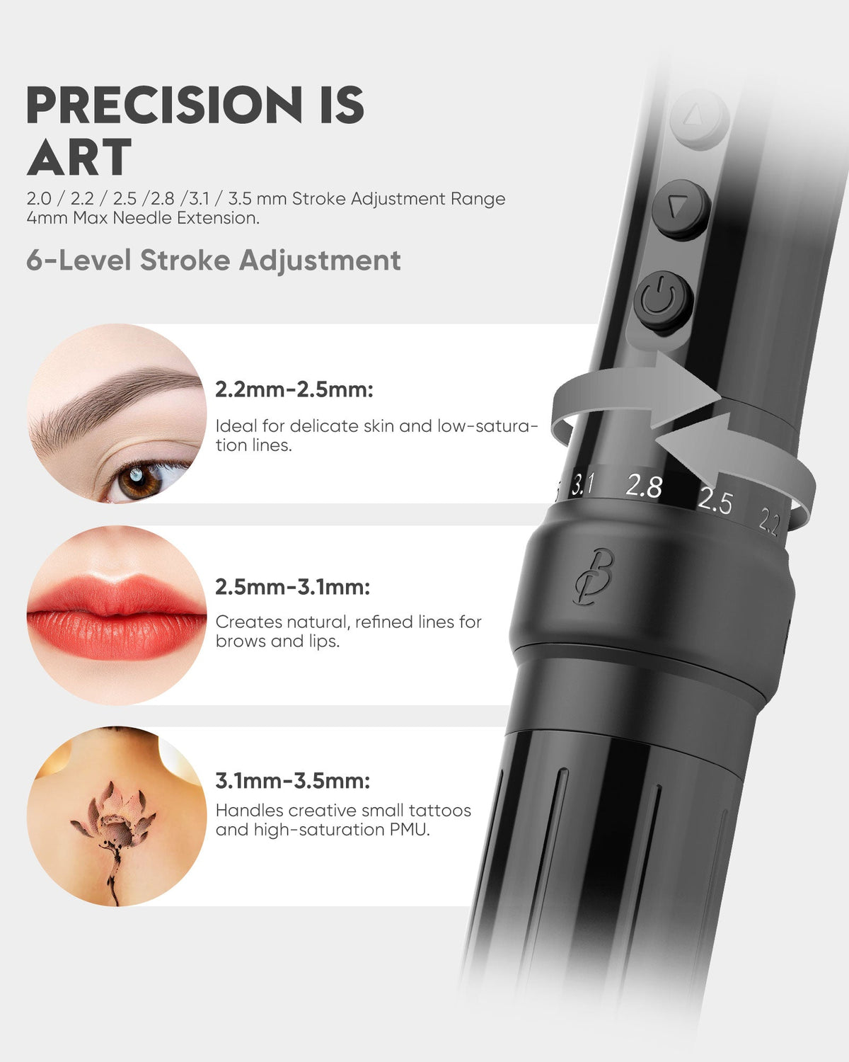 Biomaser U1 Wireless PMU Machine with Adjustable Stroke