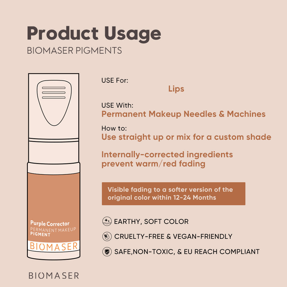 Biomaser Powder PMU Pigment Ink for Lips, Black Corrector | Corrector 041